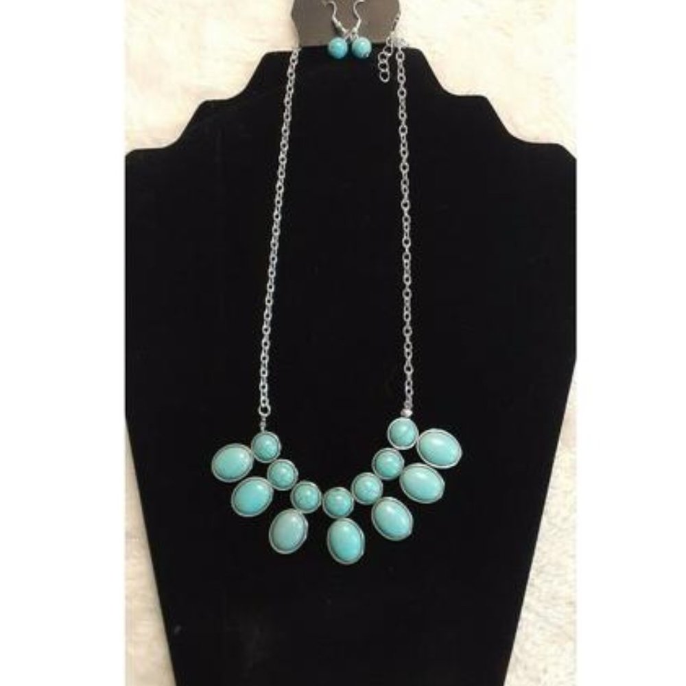 Paparazzi Environmental Impact Blue Necklace and Earring Set
